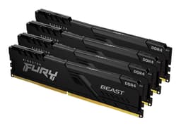 Kingston FURY Beast - DDR4 - kit - 32 GB: 4 x 8 GB - DIMM 288-pin - 2666 MT/s / PC4-21300 - CL16 - 1.2 V - unbuffered - non-ECC - black