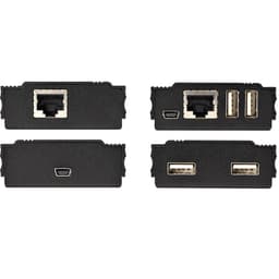 StarTech.com 4 Port USB 2.0 Extender Hub over Single CAT5e/CAT6 Ethernet Cable (RJ45), 330ft (100m), USB Extender Adapter, Externally Powered, 480 Mbps, Metal USB Extender Kit - Power/Link LEDs (USB2004EXT100) - USB extender - USB 2.0 - over CAT 5e/6 - up to 100 m