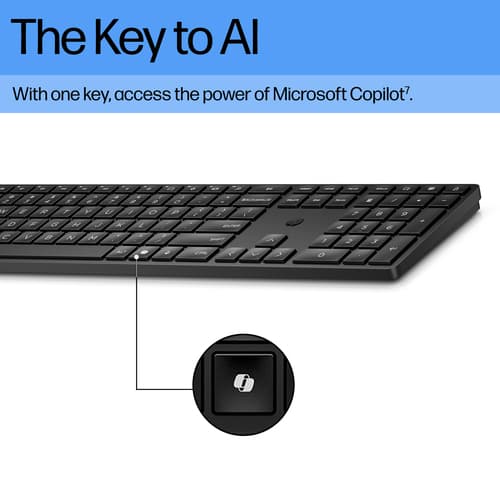HP 655 - Keyboard and mouse set - 100% - full size - wireless - 2.4 GHz - UK - black - Smart Buy — view 7
