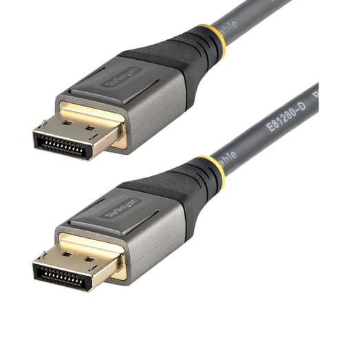 StarTech.com 6ft (2m) VESA Certified DisplayPort 1.4 Cable, 8K 60Hz HDR10, Ultra HD 4K 120Hz DP Video Cable, DisplayPort to DisplayPort Cable, DP Cord for Monitors/Displays, M/M - DP 1.4 Cable with Latches (DP14VMM2M) - DisplayPort cable - DisplayPort (M) to DisplayPort (M) - DisplayPort 1.4 - 2 m - 4K120Hz (3840 x 2160) support, 8K60Hz (7680 x 4320) support, molded, passive - black, grey