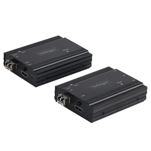 StarTech.com 4K HDMI KVM Extender over Fiber, HDMI Video & USB over Fiber, up to 984ft/300m (MultiMode), 10G MMF SFP+ modules, Remote KVM Switch/Console Extender, KVM Extension Kit (TX/RX) - Transmitter & Receiver - KVM / audio extender - 10GbE - over fibre optic - USB - 10GBase-SR - up to 300 m - 850 nm