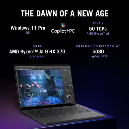 ASUS ROG Zephyrus G14 GA403WR-QS085W - AMD Ryzen AI 9 - HX 370 / up to 5.1 GHz - Win 11 Home - GeForce RTX 5070 Ti - 32 GB RAM - 1 TB SSD NVMe - 14" OLED 2880 x 1800 (3K) @ 120 Hz - Wi-Fi 7, Bluetooth - eclipse grey — view 13