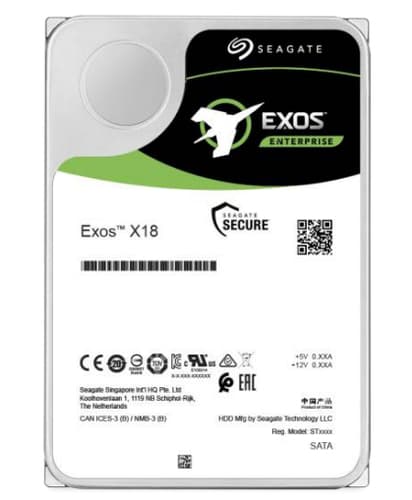 Seagate Exos X18 ST10000NM020G - Hard drive - encrypted - 10 TB - internal - SATA 6Gb/s - 7200 rpm - buffer: 256 MB - Self-Encrypting Drive (SED)