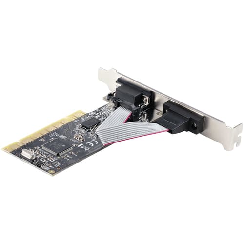 StarTech.com 2-Port PCI RS232 Serial Adapter Card, PCI Serial Port Expansion Controller Card, PCI to Dual Serial DB9 Card, Standard (Installed) & Low Profile Brackets, Windows/Linux - Dual Port PCI Serial Card (PCI2S5502) - Serial adapter - PCI low profile - RS-232 x 2 - black — view 3