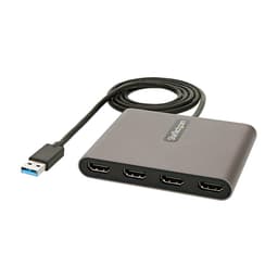 StarTech.com USB 3.0 to 4 HDMI Adapter, External Video & Graphics Card, USB Type-A to Quad HDMI Monitor Display Adapter Dongle, 1080p 60Hz, USB 3.0 to HDMI Adapter/Video Converter, Windows - Multi Monitor Adapter - Adapter cable - USB Type A male to HDMI female - 1 m - space grey - 1080p support 60Hz