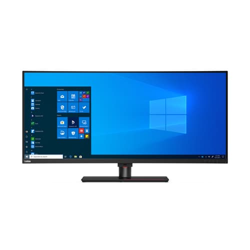 Lenovo ThinkVision P40w-20 - LED monitor - curved - 40" (39.7" viewable) - 5120 x 2160 WUHD @ 75 Hz - IPS - 300 cd/m� - 1000:1 - 4 ms - 2xThunderbolt 4, DisplayPort, HDMI - raven black — view 3