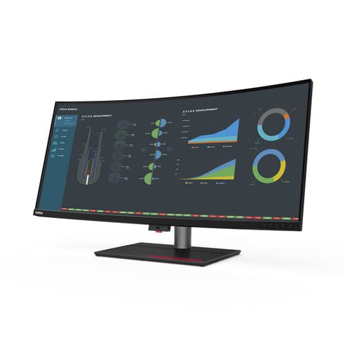 Lenovo ThinkVision P40w-20 - LED monitor - curved - 40" (39.7" viewable) - 5120 x 2160 WUHD @ 75 Hz - IPS - 300 cd/m� - 1000:1 - 4 ms - 2xThunderbolt 4, DisplayPort, HDMI - raven black — view 9