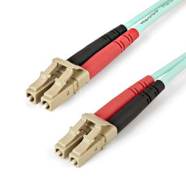 StarTech.com Aqua OM4 Duplex Multimode Fiber - 1m / 3 ft - 100 Gb - 50/125 - OM4 Fiber - LC to LC Fiber Patch Cable (450FBLCLC1) - Network cable - LC multi-mode (M) to LC multi-mode (M) - 1 m - fibre optic - duplex - 50 / 125 micron - OM4 - aqua
