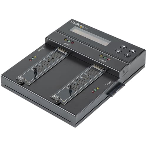 StarTech.com Standalone M.2 SATA & M.2 NVMe Duplicator and Eraser, HDD/SSD Cloner & Wiper for M.2 PCIe AHCI/NVMe, M.2 SATA, 2.5/3.5" SATA Drives, External Hard Drive Eraser/Duplicator, TAA - Drive Sanitizer/Copier - Solid state / hard drive duplicator/eraser - 4 bays (SATA-600 / PCI Express (NVMe)) - TAA Compliant