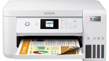 Epson EcoTank ET-2856  ET 2856  ET2856 - Multifunction printer - colour - ink-jet - refillable - A4 (media) - up to 10.5 ppm (printing) - 100 sheets - USB, Wi-Fi - white