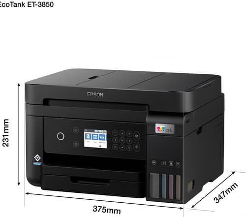 Epson EcoTank ET-3850  ET 3850 ET3850 - Multifunction printer - colour - ink-jet - refillable - A4 (media) - up to 15.5 ppm (printing) - 250 sheets - USB, LAN, Wi-Fi - black — view 13
