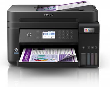 Epson EcoTank ET-3850  ET 3850 ET3850 - Multifunction printer - colour - ink-jet - refillable - A4 (media) - up to 15.5 ppm (printing) - 250 sheets - USB, LAN, Wi-Fi - black