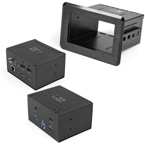 StarTech.com Conference Room Docking Station, Universal Laptop Dock, 4K HDMI, 60W Power Delivery, USB Hub, GbE, Audio, In-Table Connectivity Box For Huddle/Boardroom Collaboration Space - For Teams & Zoom Calls - Docking station - USB-C / USB 3.0 - HDMI - 1GbE - TAA Compliant