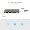  StarTech.com USB C Multiport Adapter, USB-C to 4K 30Hz HDMI, 100W Power Delivery Pass-through, SD/MicroSD Slot, 3-Port USB 3.0 Hub, USB Type-C Mini Dock, 12" (30cm) Long Attached Cable