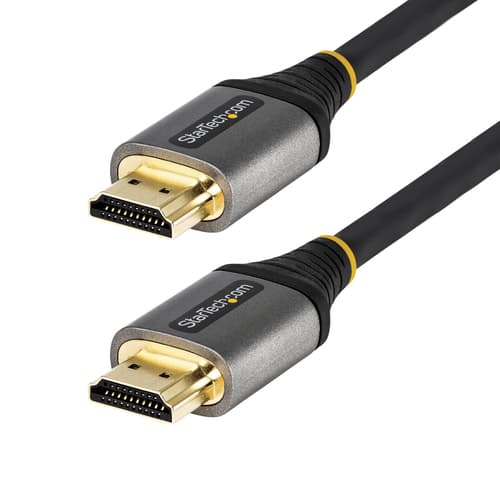 StarTech.com 16ft (5m) Premium Certified HDMI 2.0 Cable - High-Speed Ultra HD 4K 60Hz HDMI Cable with Ethernet - HDR10, ARC - UHD HDMI Video Cord - For UHD Monitors, TVs, Displays - M/M - Premium High Speed - HDMI cable with Ethernet - HDMI male to HDMI male - 5 m - shielded - grey, black - passive, 4K60Hz (3840 x 2160) support