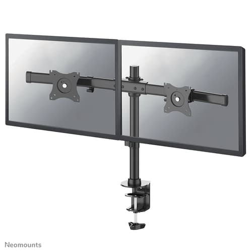 Neomounts FPMA-DCB100D - Mounting kit - full-motion - for 2 LCD displays - black - screen size: 10"-27" - clamp mountable, grommet, desk-mountable