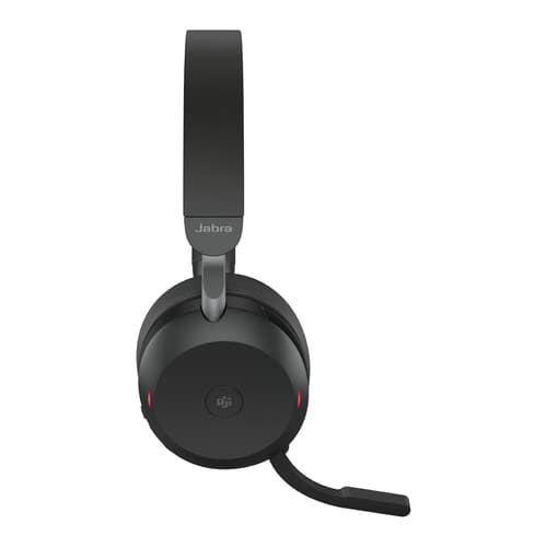 Jabra Evolve2 75 - Headset - on-ear - Bluetooth - wireless - active noise cancelling - USB-A - noise isolating - black - Certified for Microsoft Teams — view 3