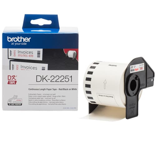 Brother DK22251 - Black/red on white - Roll (6.2 cm x 15.24 m) 1 roll(s) label continuous paper — view 1