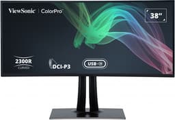 ViewSonic ColorPro VP3881a - LED monitor with KVM switch - curved - 1 ports - 38" (37.5" viewable) - 3840 x 1600 WQHD+ @ 60 Hz - IPS - 300 cd/m� - 1000:1 - HDR10 - 5 ms - 2xHDMI, DisplayPort, USB-C - speakers