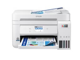 Epson EcoTank ET-4856 ET 4856 ET4856 - Multifunction printer - colour - ink-jet - refillable - A4 (media) - up to 15.5 ppm (printing) - 250 sheets - 33.6 Kbps - USB, LAN, Wi-Fi - white