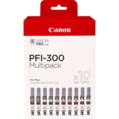 Canon PFI-MBK/PBK/CO/GY/R/C/M/Y/PC/PM 10 Ink Cartridge Multipack - 10-pack - 14.4 ml - matte black, photo magenta, red, yellow, magenta, photo black, photo cyan, grey, cyan, chroma optimiser - original - ink tank - for imagePROGRAF PRO-300