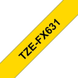 Brother TZe-FX631 - Black on yellow - Roll (1.2 cm x 8 m) 1 cassette(s) flexible ID tape - for Brother PT-D210, D600, H110, P-Touch PT-1005, D410, D450, D460, D610, E310, E550, H110