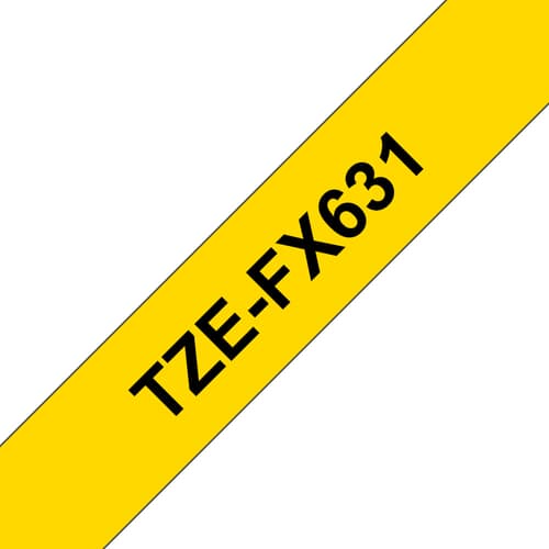 Brother TZe-FX631 - Black on yellow - Roll (1.2 cm x 8 m) 1 cassette(s) flexible ID tape - for Brother PT-D210, D600, H110, P-Touch PT-1005, D410, D450, D460, D610, E310, E550, H110