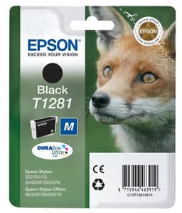 Epson T1281 - 5.9 ml - black - original - blister - ink cartridge - for Stylus S22, SX130, SX230, SX235, SX430, SX435, SX438, SX440, SX445, Stylus Office BX305