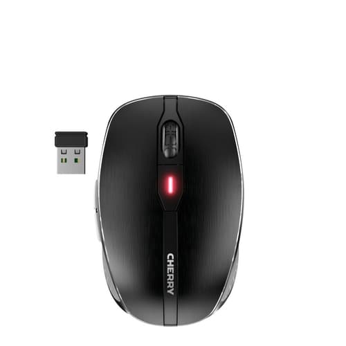 CHERRY MW 8C ADVANCED - Mouse - ergonomic - optical - 6 buttons - wireless - 2.4 GHz, Bluetooth 4.0 - USB wireless receiver - black