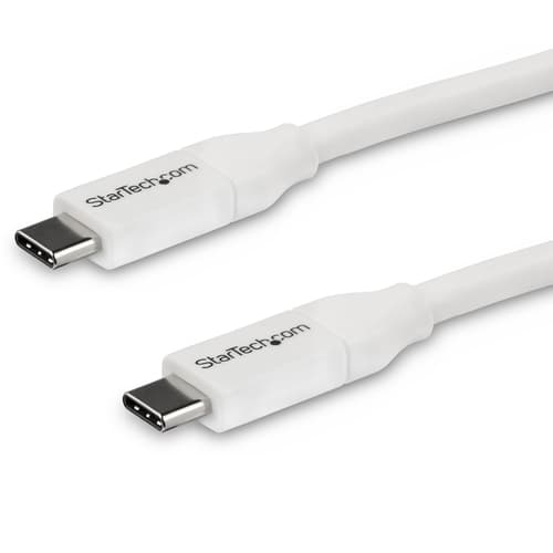 StarTech.com USB C to USB C Cable - 13 ft / 4m - 5A PD - M/M - White - USB 2.0 - USB-IF Certified - USB Type C Cable - USB C Charging Cable (USB2C5C4MW) - USB cable - 24 pin USB-C (M) to 24 pin USB-C (M) - USB 2.0 - 5 A - 4 m - white