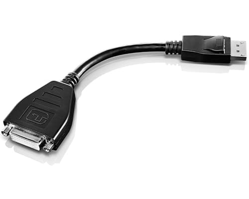 Lenovo - DVI cable - single link - DisplayPort (M) to DVI-D (F) - 20 cm - grey — view 1