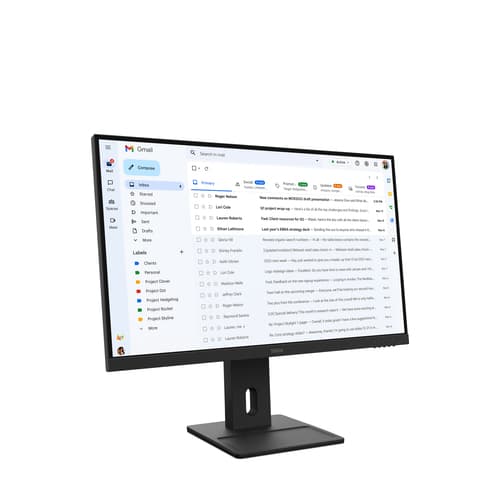 Lenovo ThinkVision E27-40 - LED monitor - 27" - 1920 x 1080 Full HD (1080p) - IPS - 300 cd/m� - 1500:1 - 4 ms - HDMI, VGA, DisplayPort - speakers - raven black — view 4