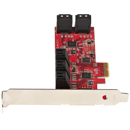 StarTech.com SATA PCIe Card, 10 Port PCIe SATA Expansion card, 6Gbps SATA Card, Low/Full Profile, Stacked SATA Connectors, ASM1062 Non-Raid SATA Controller Card / Adapter - PCI Express to SATA Converter - Storage controller - SATA 6Gb/s - low profile - PCIe 2.0 x2 — view 4