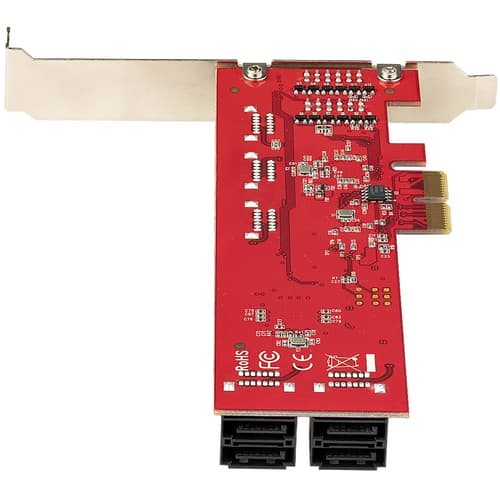 StarTech.com SATA PCIe Card, 10 Port PCIe SATA Expansion card, 6Gbps SATA Card, Low/Full Profile, Stacked SATA Connectors, ASM1062 Non-Raid SATA Controller Card / Adapter - PCI Express to SATA Converter - Storage controller - SATA 6Gb/s - low profile - PCIe 2.0 x2 — view 6