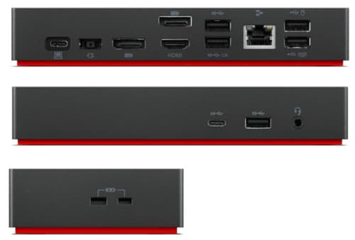 Lenovo - Docking station - USB-C - HDMI, 2 x DP - 1GbE - 135 Watt - CRU - Europe — view 3