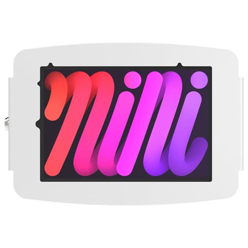 Compulocks iPad Mini 8.3" Space Enclosure Wall Mount - Enclosure - for tablet - lockable - high-grade aluminium - white - screen size: 8.3" - mounting interface: 100 x 100 mm - wall-mountable - for Apple iPad mini (6th generation), A17 Pro Wi-Fi, A17 Pro Wi-Fi + Cellular