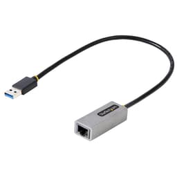 StarTech.com USB to Ethernet Adapter, USB 3.0 to 10/100/1000 Gigabit Ethernet LAN Converter for Laptops, 1ft (30cm) Attached Cable, USB to RJ45 Adapter, USB NIC Adapter, Ethernet Dongle - USB Network Adapter - Network adapter - USB 3.2 Gen 1 - Gigabit Ethernet x 1 - space grey