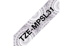 Brother TZe-MPSL31 - Black on silver lace - Roll (1.2 cm x 4 m) 1 cassette(s) laminated tape - for Brother PT-H110, P-Touch PT-E310, P-Touch Cube PT-P300, P-Touch Cube Pro PT-P910