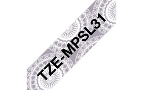 Brother TZe-MPSL31 - Black on silver lace - Roll (1.2 cm x 4 m) 1 cassette(s) laminated tape - for Brother PT-H110, P-Touch PT-E310, P-Touch Cube PT-P300, P-Touch Cube Pro PT-P910