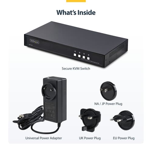 StarTech.com - KVM switch - secure - 4 x KVM port(s) - 1 local user - desktop - TAA Compliant — view 10