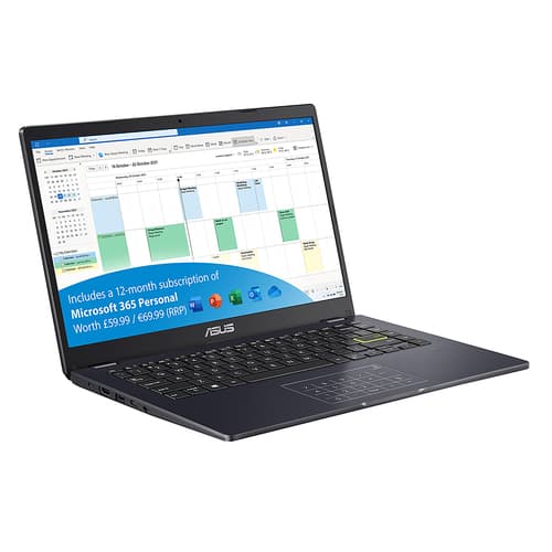 ASUS Vivobook Go 14 E410KA-EK217WS - 180-degree hinge design - Intel Celeron - N4500 / up to 2.8 GHz - Win 11 Home in S mode - UHD Graphics - 4 GB RAM - 128 GB eMMC - 14" 1920 x 1080 (Full HD) - Wi-Fi 5 - peacock blue