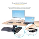 StarTech.com Under Desk Keyboard Tray, Full Motion & Height Adjustable Keyboard and Mouse Tray, 10" x 26" Platform, Ergonomic Sliding Computer Keyboard Holder with Mouse Pad & Wrist Rest thumbnail 17