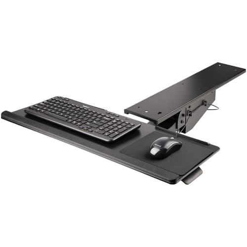StarTech.com Under Desk Keyboard Tray, Full Motion & Height Adjustable Keyboard and Mouse Tray, 10" x 26" Platform, Ergonomic Sliding Computer Keyboard Holder with Mouse Pad & Wrist Rest — view 4