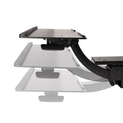 StarTech.com Under Desk Keyboard Tray, Full Motion & Height Adjustable Keyboard and Mouse Tray, 10" x 26" Platform, Ergonomic Sliding Computer Keyboard Holder with Mouse Pad & Wrist Rest — view 8