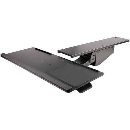 StarTech.com Under Desk Keyboard Tray, Full Motion & Height Adjustable Keyboard and Mouse Tray, 10" x 26" Platform, Ergonomic Sliding Computer Keyboard Holder with Mouse Pad & Wrist Rest