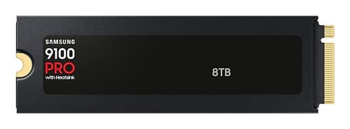 Samsung 9100 PRO MZ-VAP8T0 - SSD - encrypted - 8 TB - internal - M.2 2280 - PCI Express 5.0 x4 (NVMe) - 256-bit AES - TCG Opal Encryption 2.0 - integrated heatsink - black — view 3