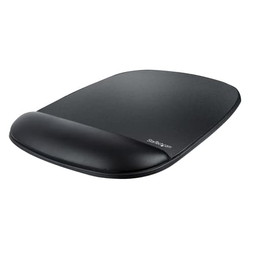 StarTech.com Mouse Pad with Hand rest, 6.7x7.1x 0.8 in (17x18x2cm), Ergonomic Mouse Pad with Wrist Support, Desk Wrist Pad w/ Non-Slip PU Base for Office/Home/Computer/Laptop - Cushioned Gel Mouse Pad w/ Palm Rest - Mouse pad with wrist pillow - black - TAA Compliant