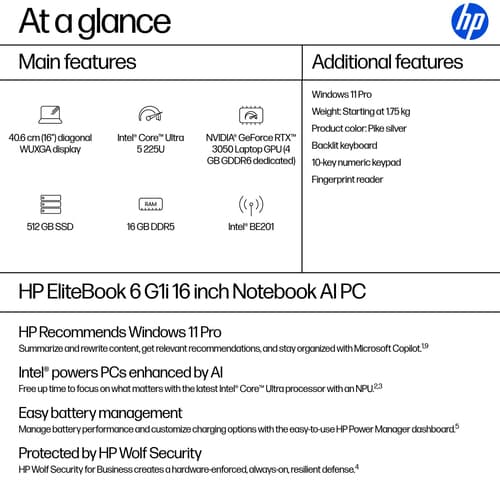 HP EB6G1i16 U5 225U 16 16GB/512 PC United Kingdom - UK English localization — view 5