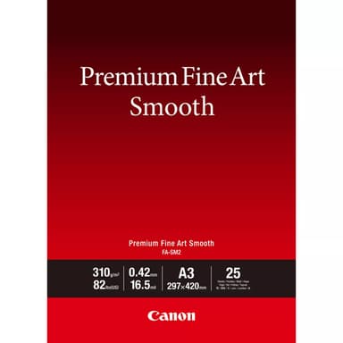 Canon Premium Fine Art FA-SM2 - Smooth - 16.5 mil - A3 (297 x 420 mm) - 310 g/m� - 82 lbs - 25 sheet(s) photo paper - for imagePROGRAF PRO-1000, PRO-300, PIXMA PRO-10S