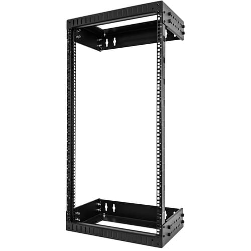 StarTech.com 21U 19" Wall Mount Network Rack, Adjustable Depth 12-20" 2 Post Open Frame Server Room Rack for AV/Data/ IT Communication/Computer Equipment/Switch with Cage Nuts & Screws - 21U Adjustable Rack - Rack open frame - 2-post - wall mountable - black - 21U - 19
